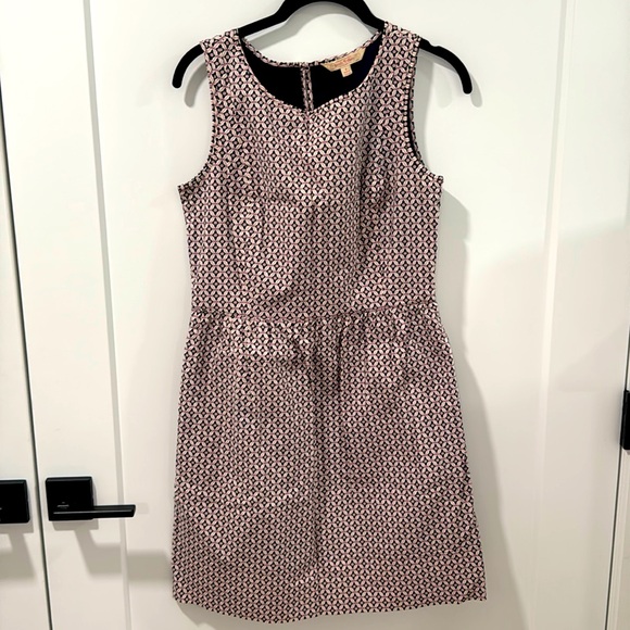 Sleeveless size 4 brooks brothers pink and navy a line dress - Picture 1 of 4
